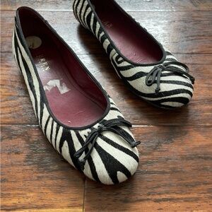 Ralph Lauren Black and White Zebra Flats